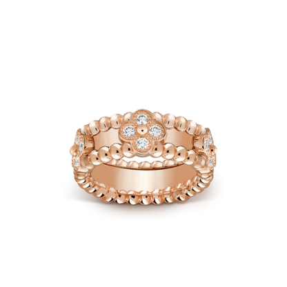 18K Perl̩e Clovers Ring