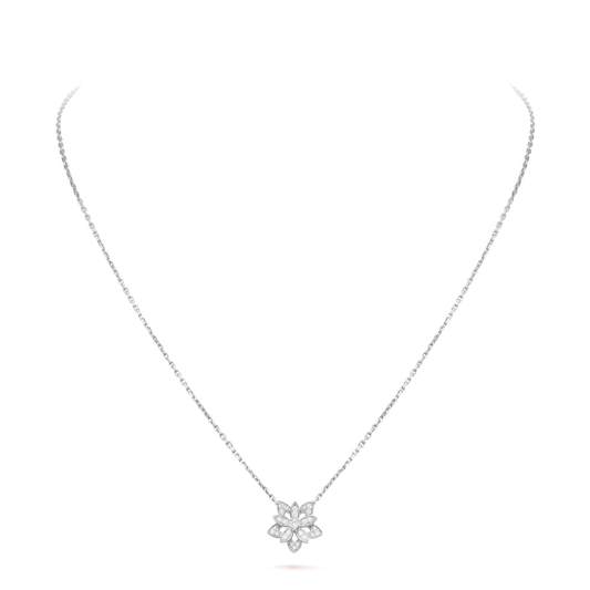 18K Lotus Openwork Pendant Necklace