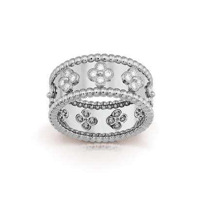 18K Perl̩e Clovers Ring