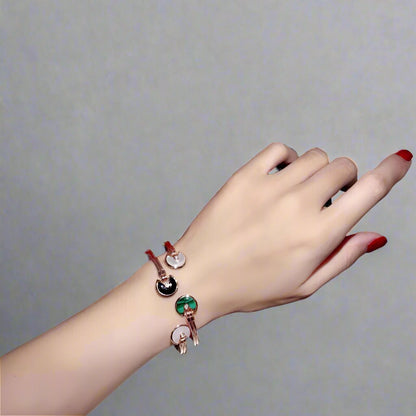 18K Malachite Pearl & Diamond Open Bracelet