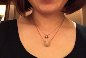 Click to view full screen 18K Rose Gold Sweet Alhambra Diamond Necklace photo review