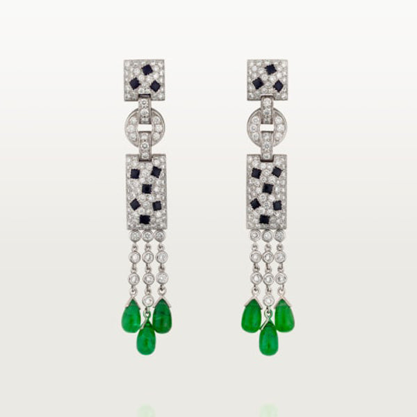18K Panth̬re De Diamond Earrings