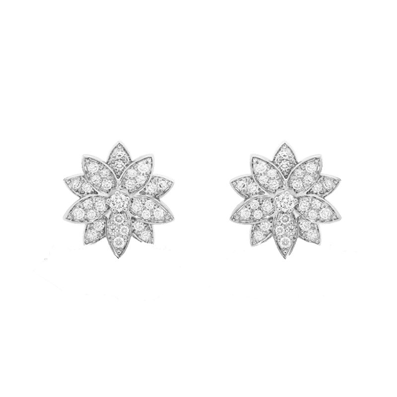 18K Lotus One Flowers Small Earrings