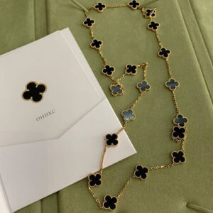 Click to view full screen 18K Vintage Alhambra 20 Motifs Long Necklace photo review