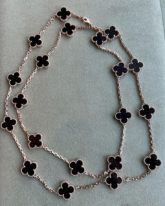 Click to view full screen 18K Vintage Alhambra 20 Motifs Long Necklace photo review