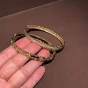 Click to view full screen 18K Vintage Alhambra Five Motifs Pink Opal Bracelet photo review