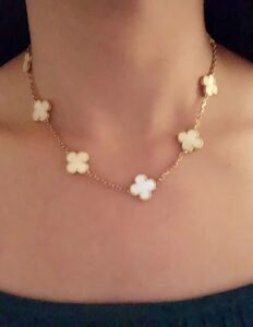 Click to view full screen 18K Vintage Alhambra Five Motifs Pearl Bracelet photo review