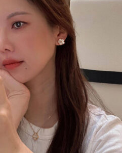 18K Lucky Spring Plum Blossom Earrings photo review