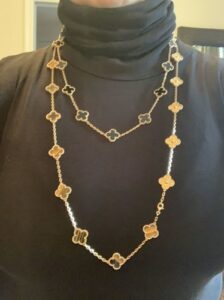 Click to view full screen 18K Rose Gold Sweet Alhambra Diamond Necklace photo review