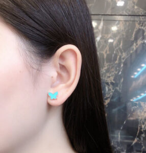 Click to view full screen 18K Sweet Alhambra Butterfly Stud Earrings photo review