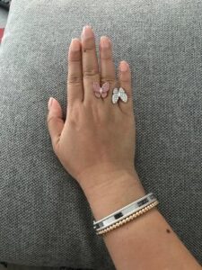Click to view full screen 18K Two Butterfly Between the Finger Sapphire Ring photo review