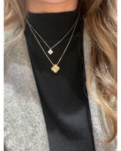 Click to view full screen 18K Sweet Alhambra Diamond Necklace photo review