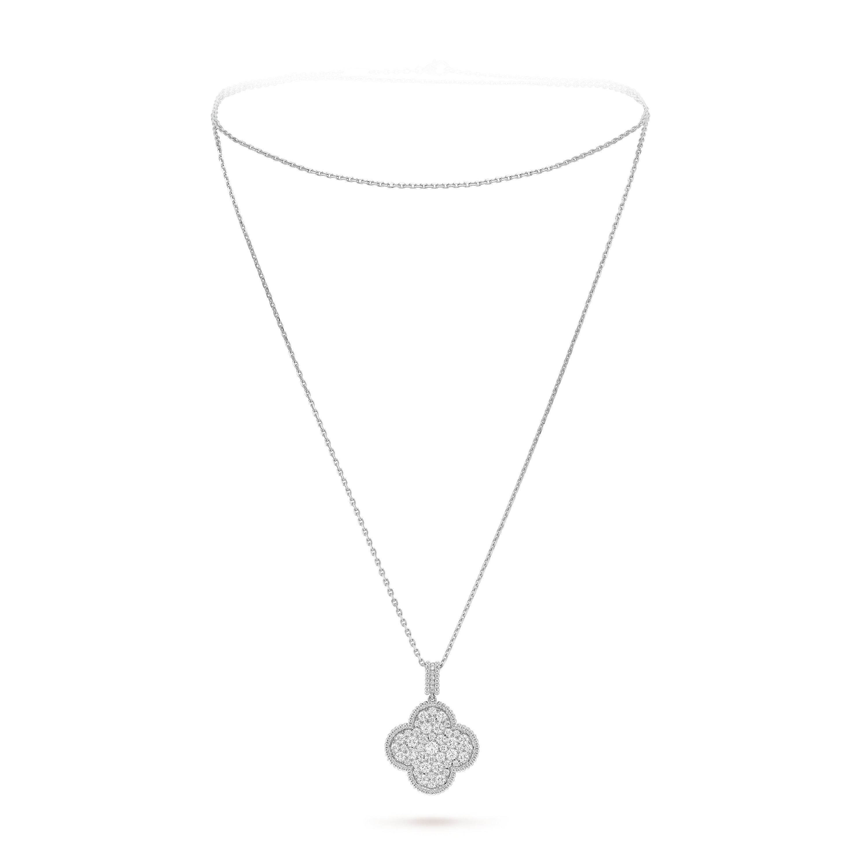 18K Magic Alhambra One Motifs Diamonds Clover Necklace