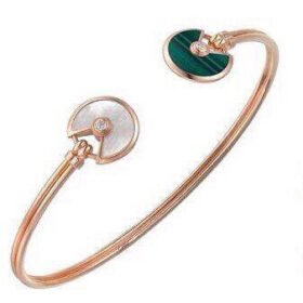 18K Malachite Pearl & Diamond Open Bracelet
