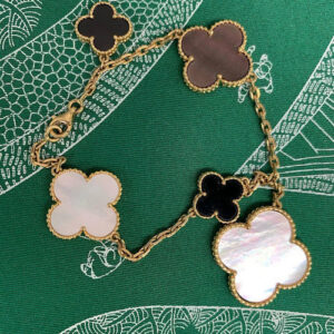 Click to view full screen 18K Vintage Alhambra Five Motifs Clover Bracelet photo review